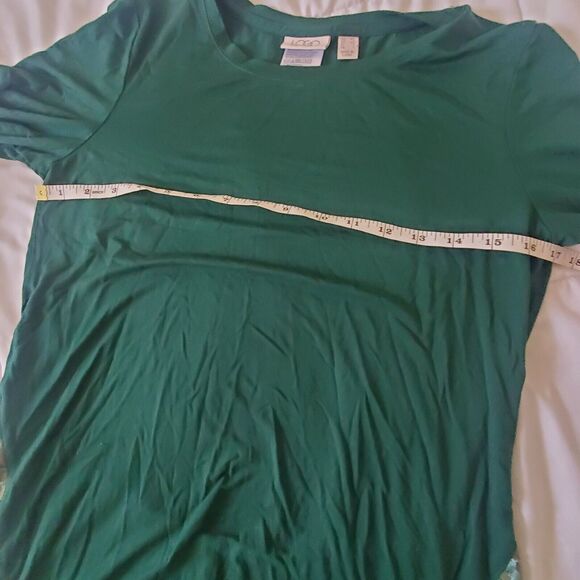 LOGO Lori Goldstein Womens Tunic Top Sz XS Green Long Sleeve Round Neck Pullover - Picture 7 of 10